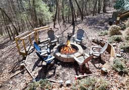 No Agenda Cabin | Pet-Friendly Blue Ridge Cabin with Hot Tub & Firepit