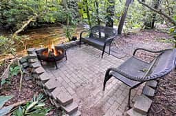 Riverbend Den | 2BR Creekfront Cabin Rental | Blue Ridge GA | Creekfront Living