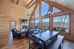 Stoneman Lodge | 4BR Luxury Cabin Rental | Blue Ridge GA | Hot Tub & Mountain Views