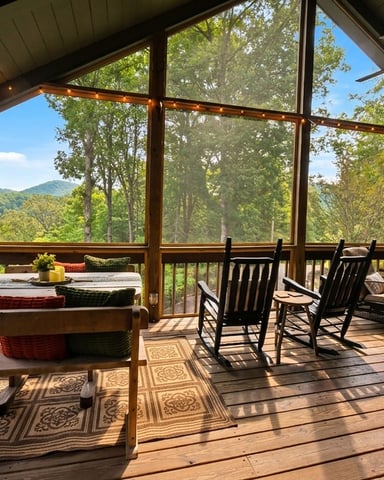 Pet friendly 3br mountain view cabin rental in North Georgia