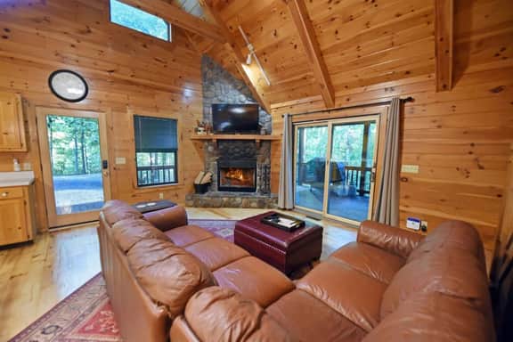 2BR Dog-Friendly Cabin Rental | Blue Ridge GA | Fireplace, Firepit & Hot Tub